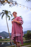 Linen Robe Kimono (Pink)