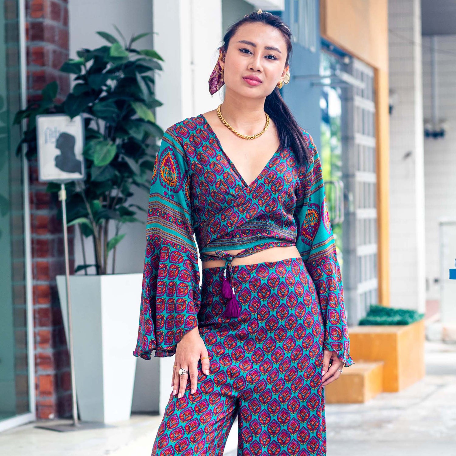 LIMITED EDITION CROP TOP & PAREO PANT SET
