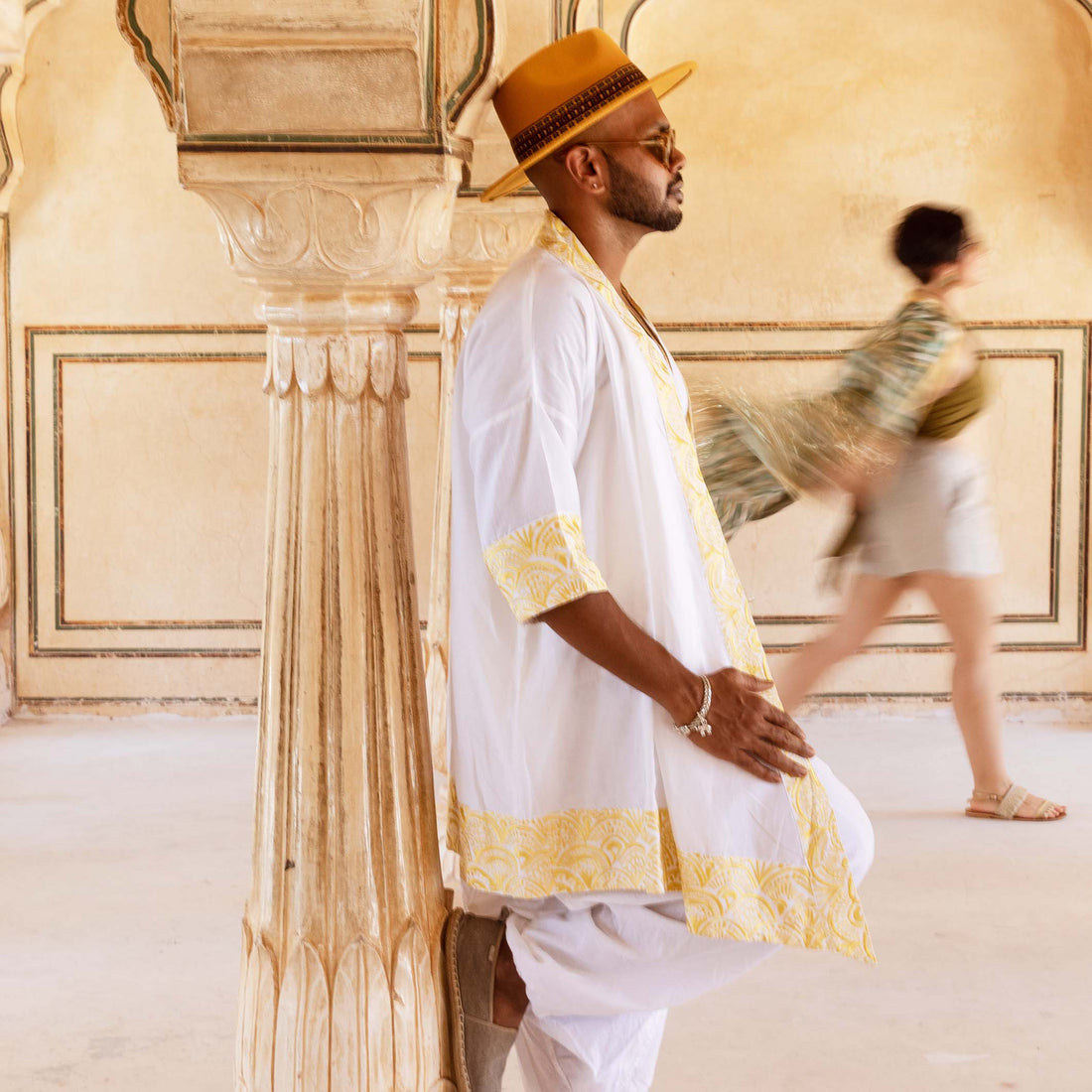 Embroidered Linen Kimono