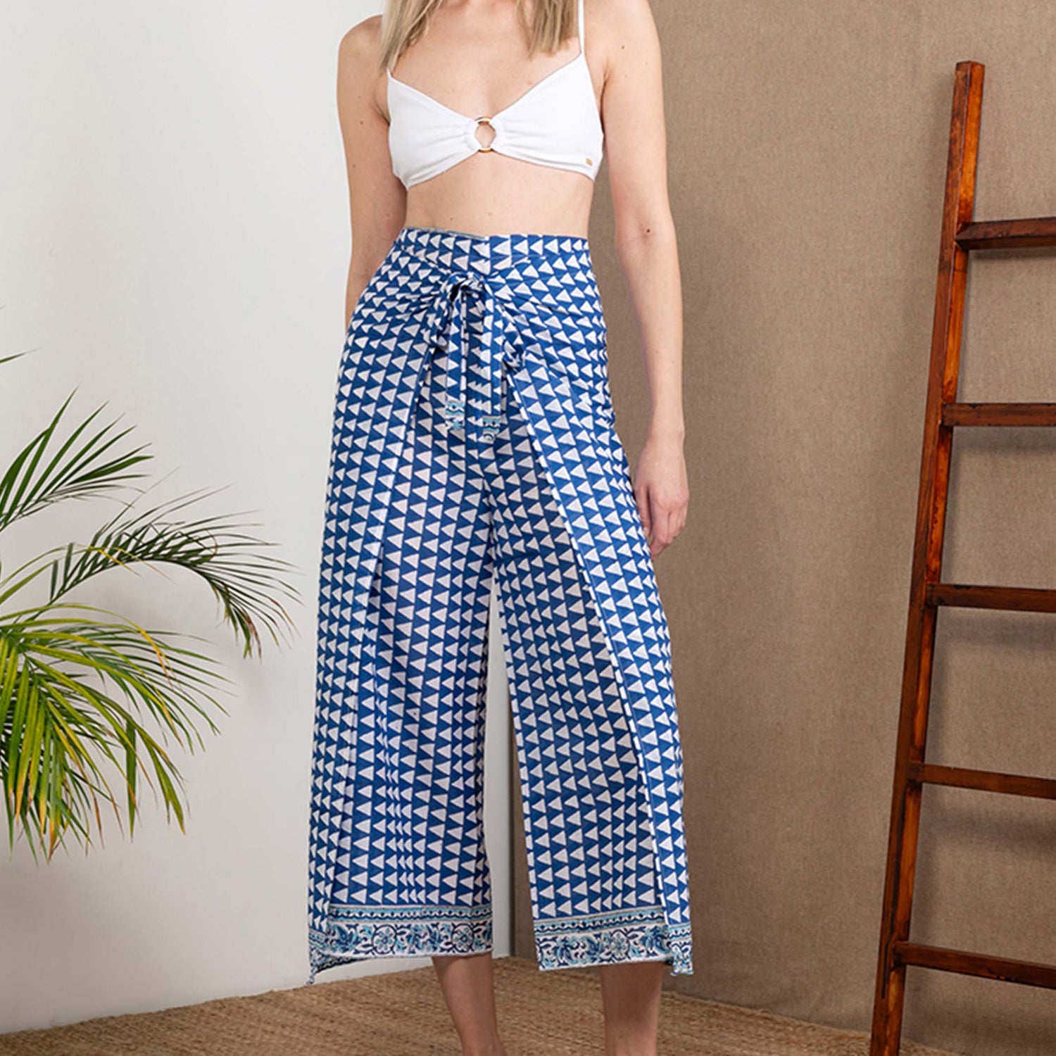Woodblock Cotton Pants