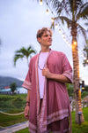 Linen Robe Kimono (Pink)