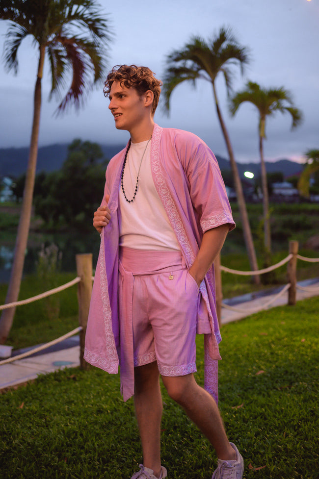 Linen Kimono (Baby Pink)