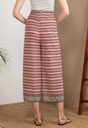 Wood Block Pareo Pants (Maroon)