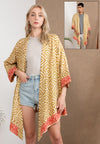 Short Woodblock Kimono (Green)