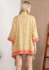 Short Woodblock Kimono (Green)