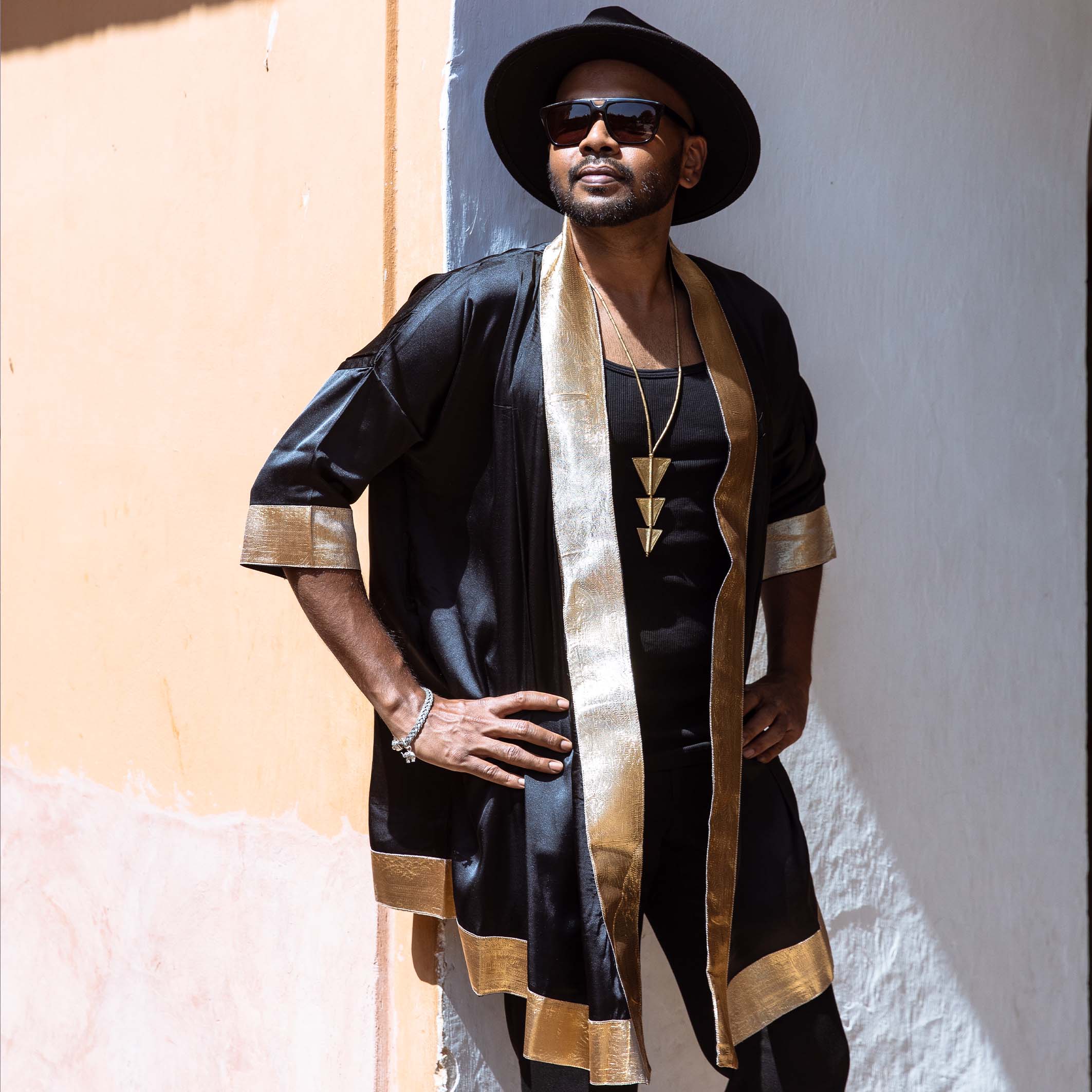 Festival Kimono Black Gold