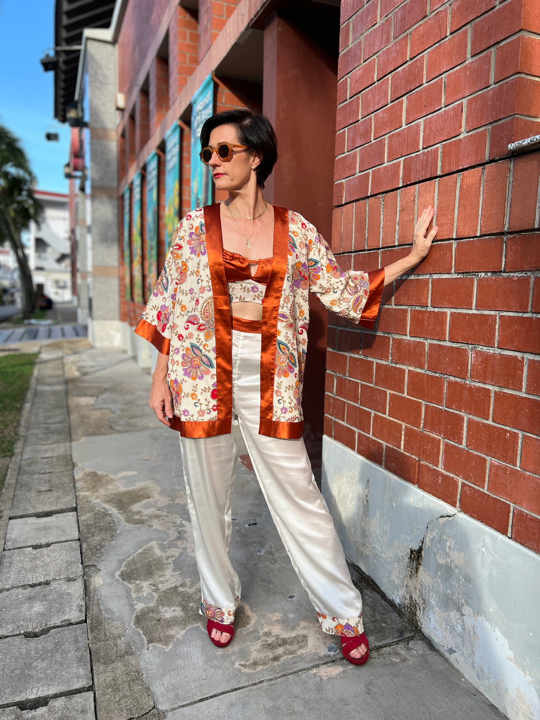 Golden Hour Orange Short Kimono