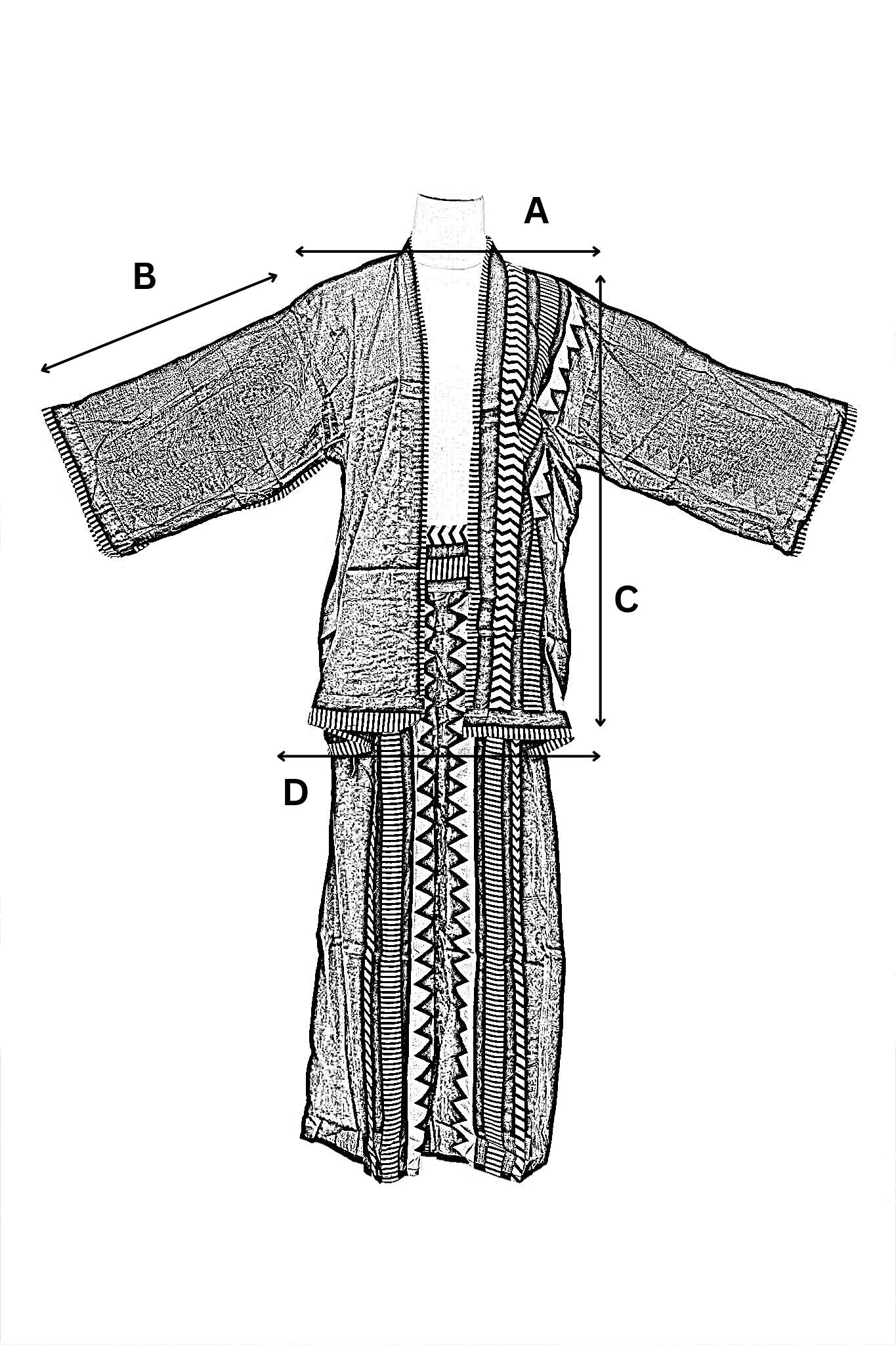 Short Kimono and Wide Leg Pants Set