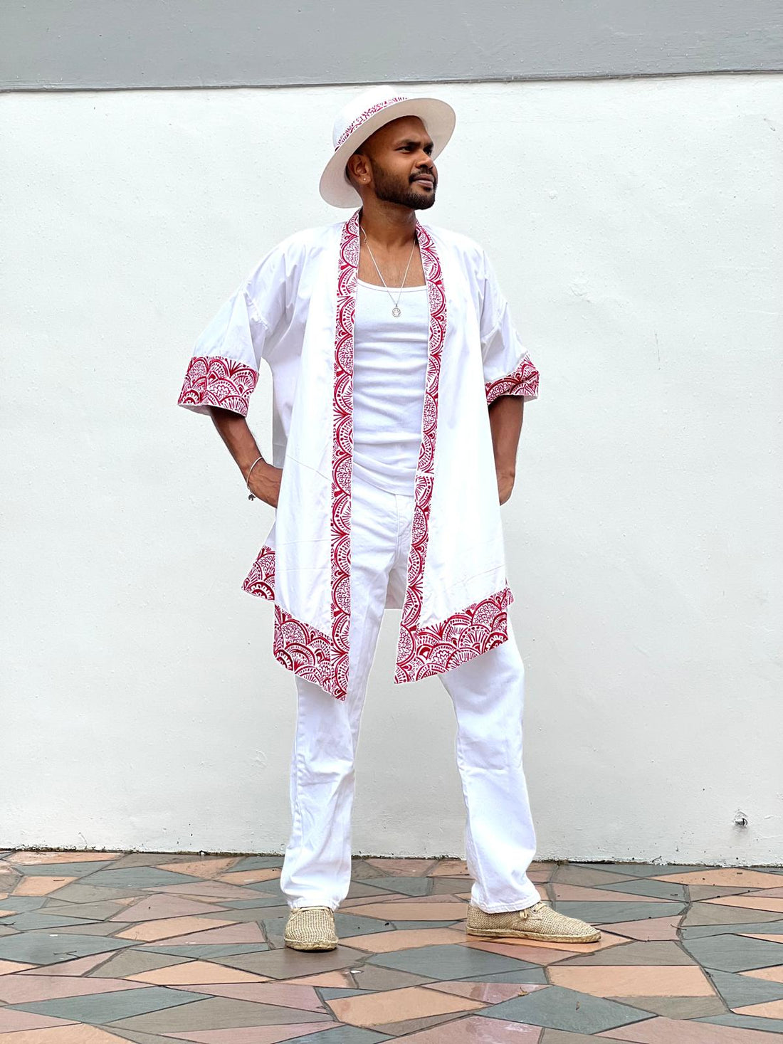 White Embroidered Robe Kimono