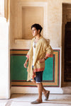 Short Woodblock Kimono (Green)