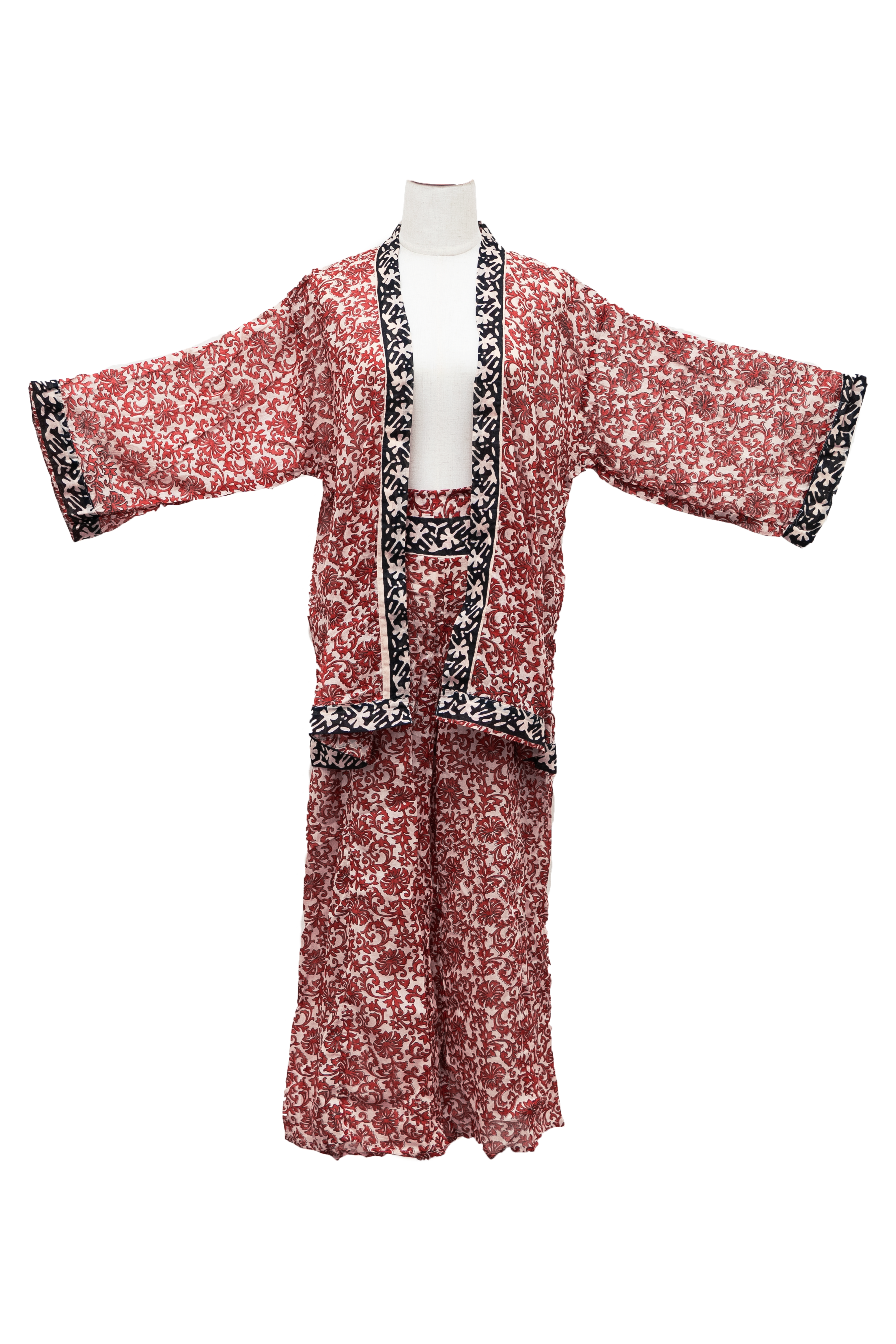 Short Kimono and Wide Leg Pants Set