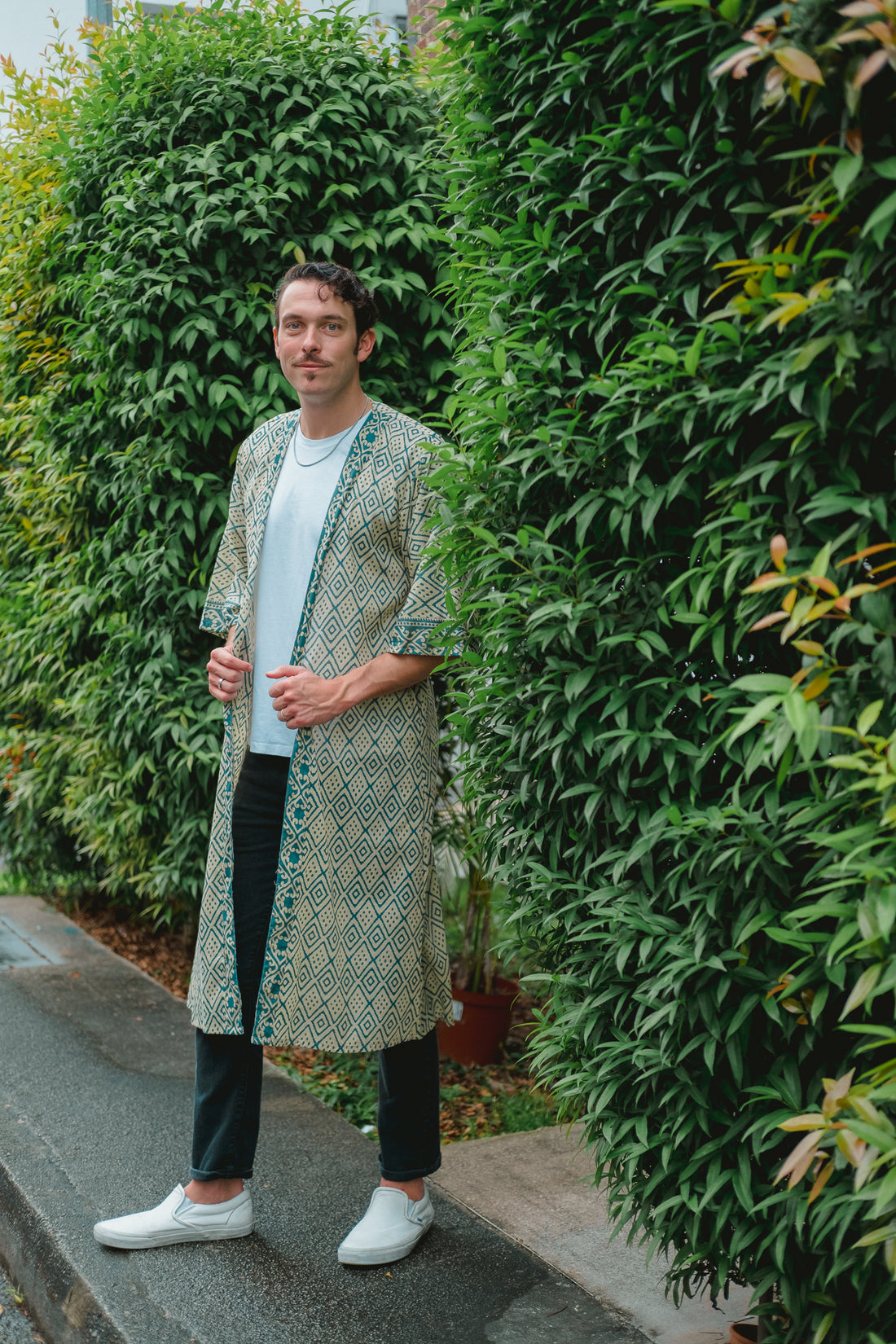 Long Woodblock Kimono