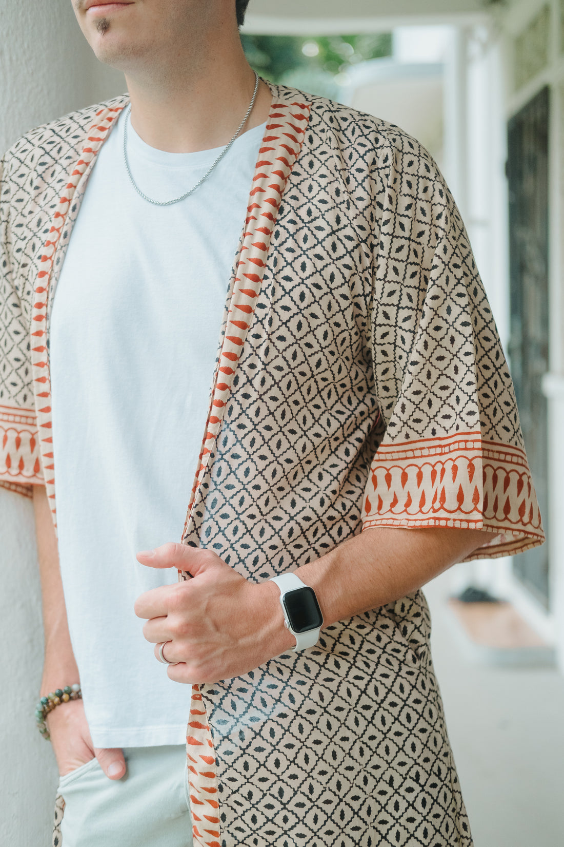 Long Woodblock Kimono